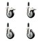 Service Caster 4 Inch 316SS Black Poly Swivel 1 Inch Expanding Stem Caster Lock Brake, 2PK SS316TTLEX20S414-PPUB-BLK-2-S-2-1 - alternate 1
